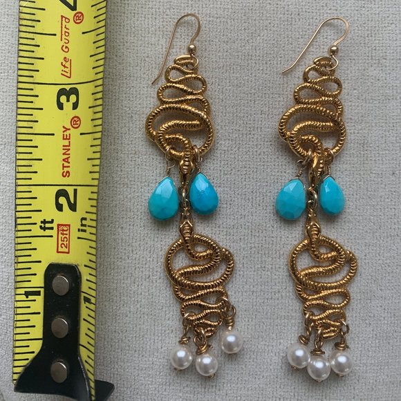 Turquoise Drop Earrings - Picture 3 of 3